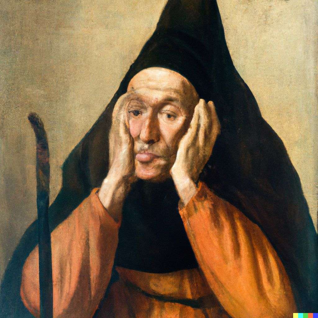 a representation of anxiety, painting from the 17th century